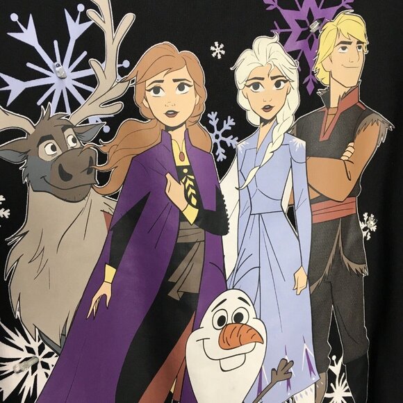 Disney Frozen II Sweatshirt Size XL 15 17 Black Light Up Fleece Crewneck - Picture 10 of 16